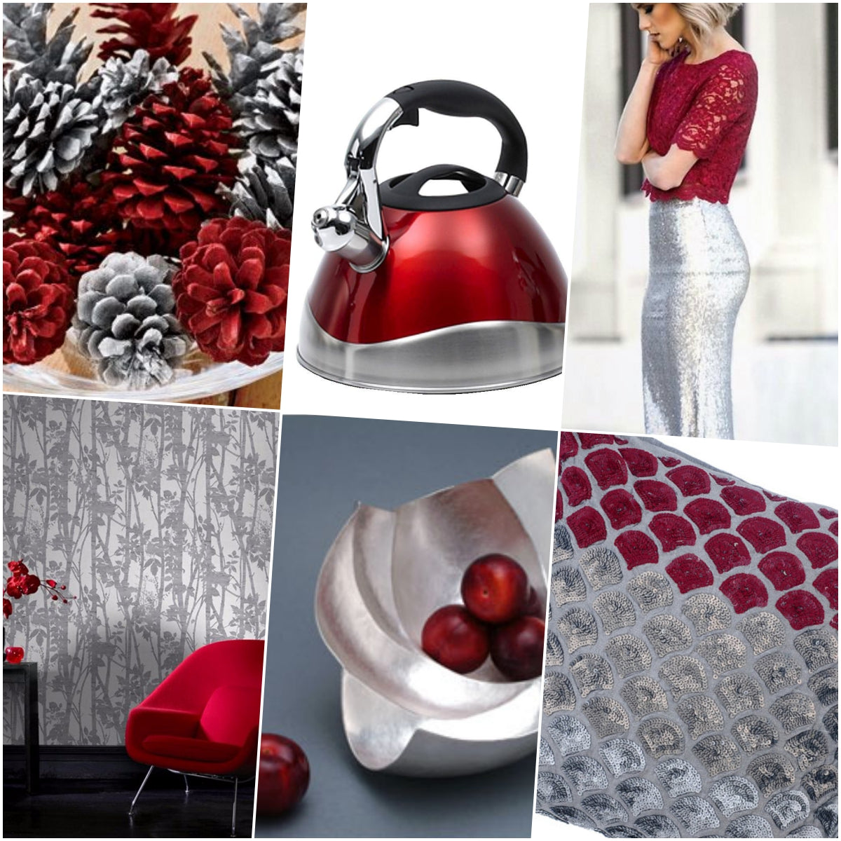 Cranberry and Silver