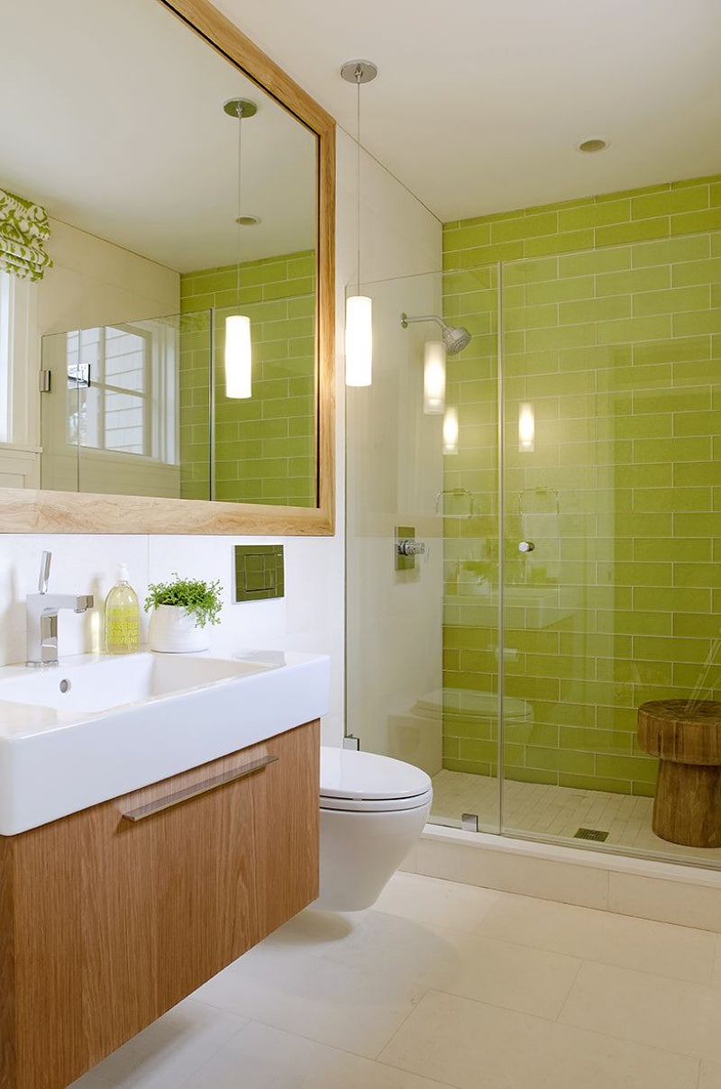 Energy Green Bathroom - Elle Decor