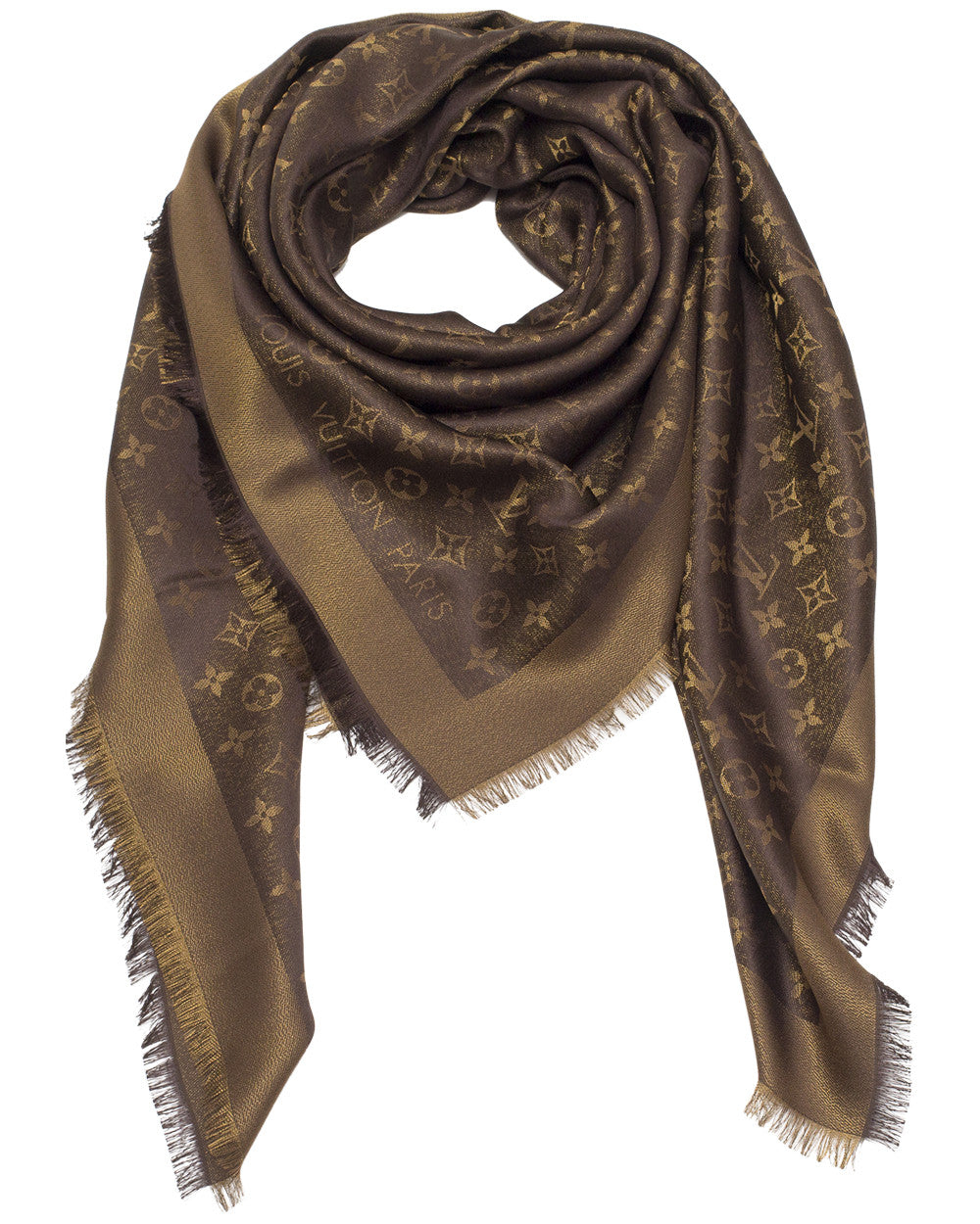 Louis Vuitton Monogram Brown Shine Shawl – High Fashion Society