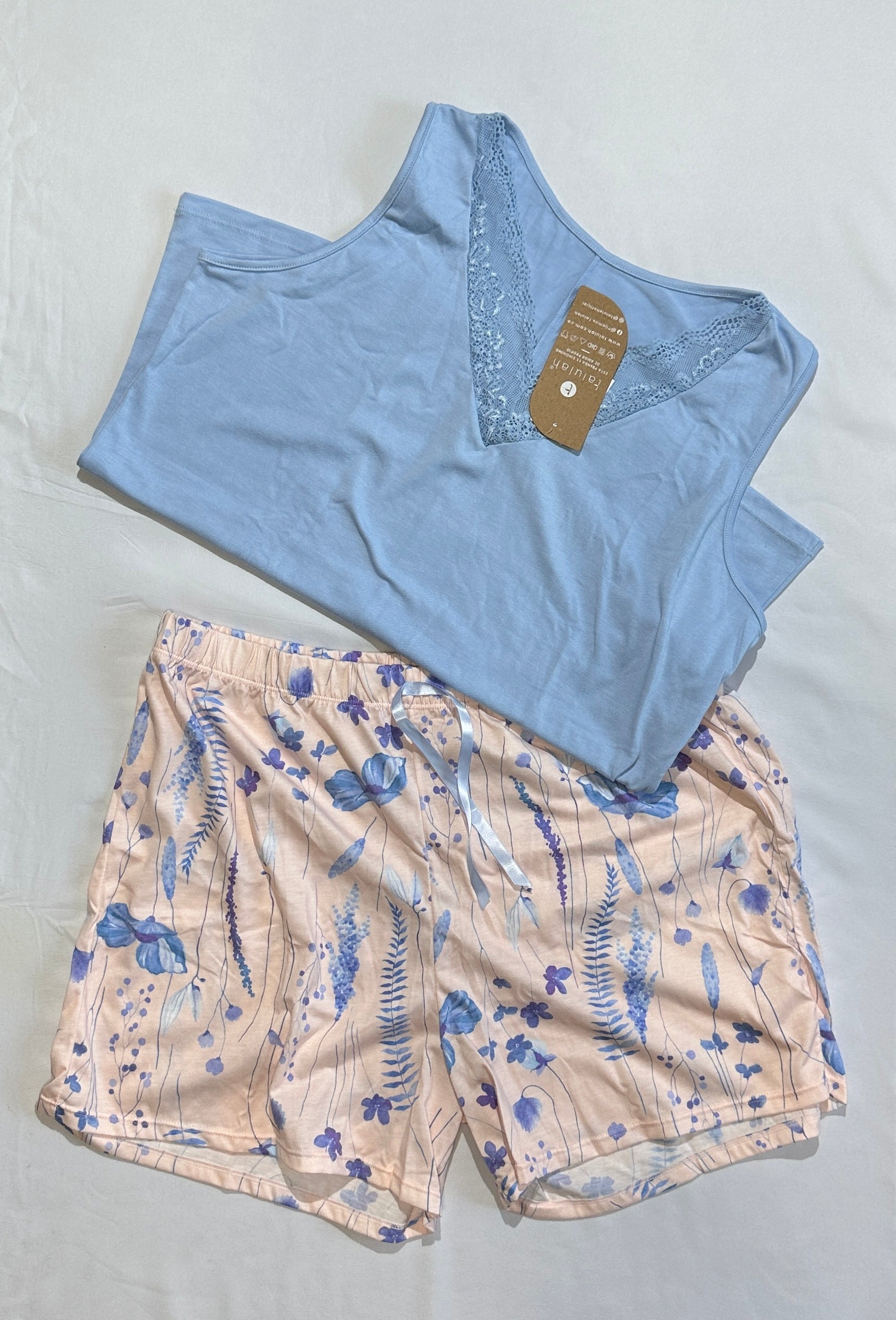Pijama Short Azul Claro