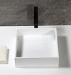 ALFI brand Above-Mount Square Resin Sink - Matte White