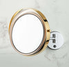 The innovative new Lord makeup mirror by Miroir Brot.The lighting emanates from the ring, not the mirror.The indicrect lighting does not produce glare.
