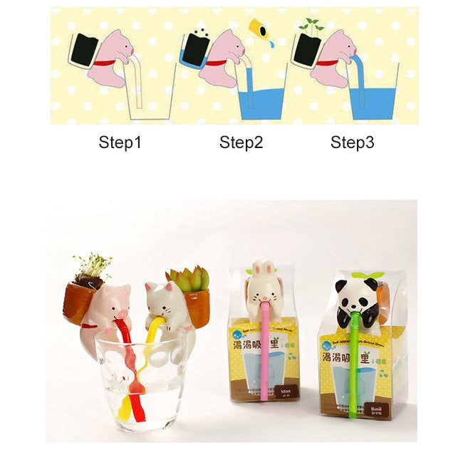 Animal Self Watering Plant Pot - Feedfend