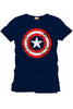 tshirt bleu logo bouclier captain america