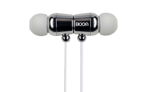 Boom Earwear BEOne In Ear Noise Cancelling Headphones With Mic - Chrome Edition
