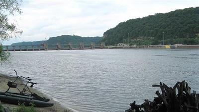 Scenic image of river and hydrobike