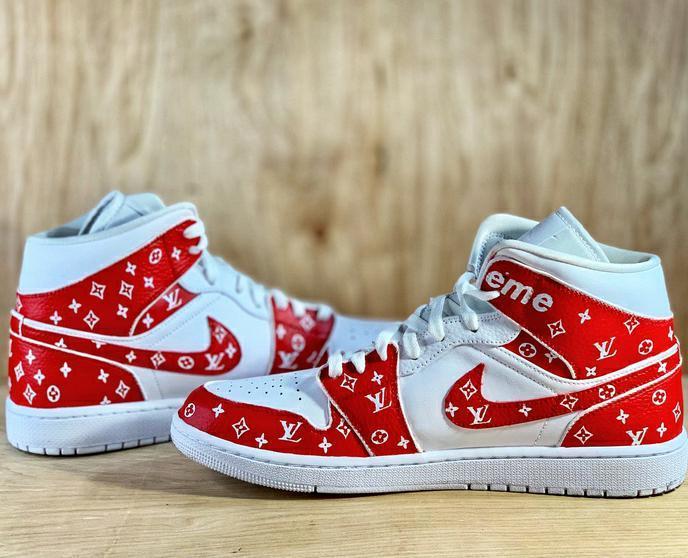 custom supreme jordans