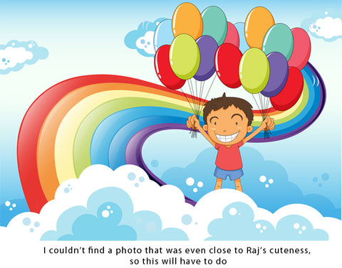happy boy with balloons self stick reusable adhesive picture frame