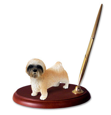 Desk Accessories Pen Set Lhasa Apso Brown Sport Cut Dog Dezigns