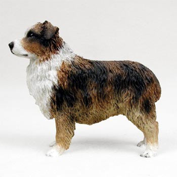 Dog Figurine Australian Shepherd Brown Docked Tail Standard