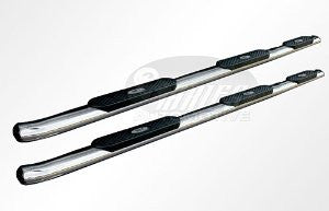Dodge Ram 1500 Pickup 09-10 Ram Crew Cab 1500 Short Wheel Base 2&4 Wd Stainless Nerf Bars & Oval With 3 Step Pads Tube Side Step Bars Stainless