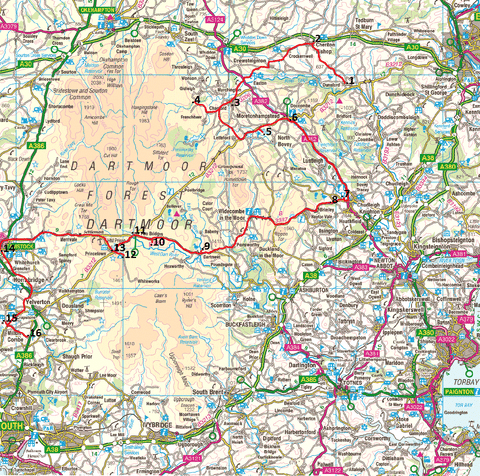 Dartmoor Cream Tea Adventure Challenge Map