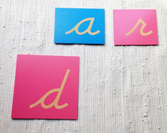 Montessori cursive sandpaper letters