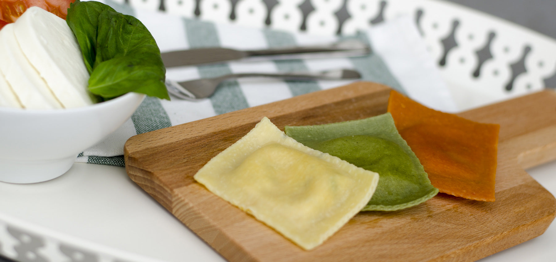 Heirloom Tomato & Fresh Mozzarella Ravioli Caprese Salad