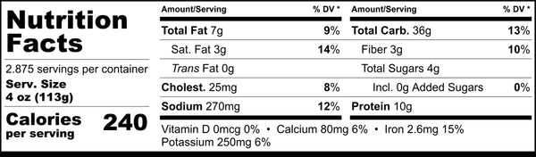 Pappardelle's Savory Pumpkin Ravioli Nutritional Statement