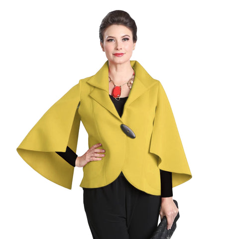 IC Collection Techno Knit Split-Sleeve Jacket in Mustard - 3132J-MST - Sizes M & L