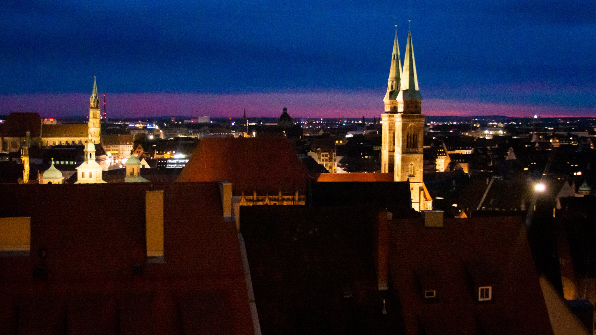 From atop Nuremberg castle looking south into the city