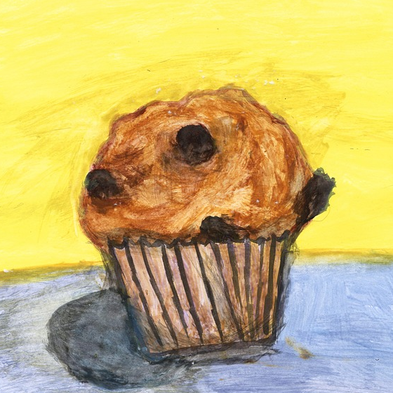 Painting of a wonky muffin