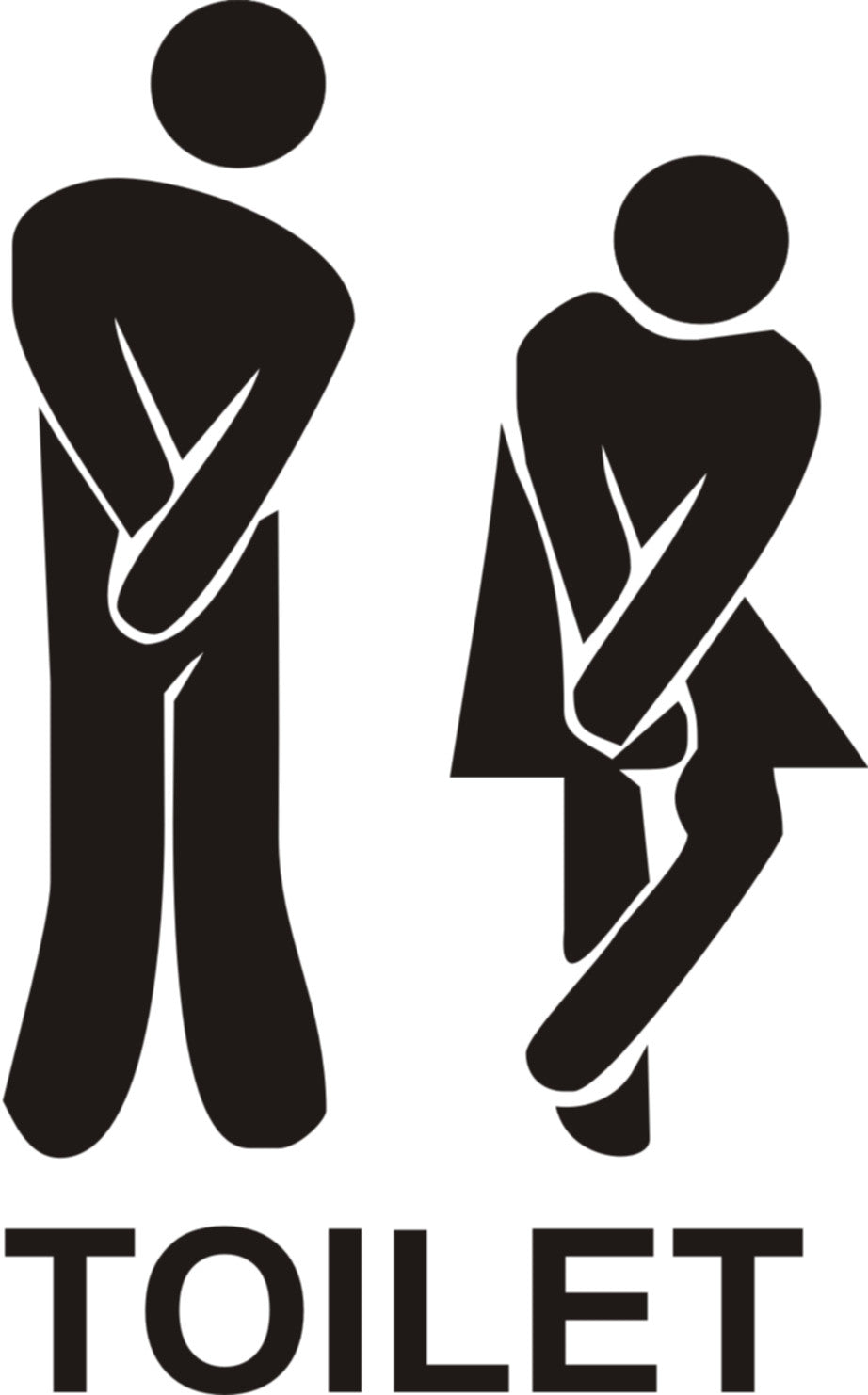 Funny Toilet Entrance Sign Sticker, fun decal for the bathroom – Wall