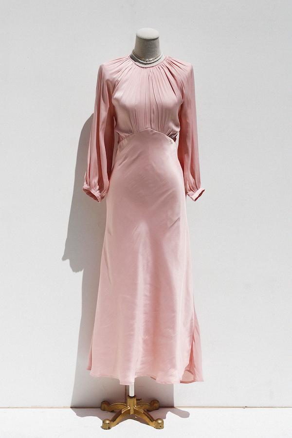 pink satin midi