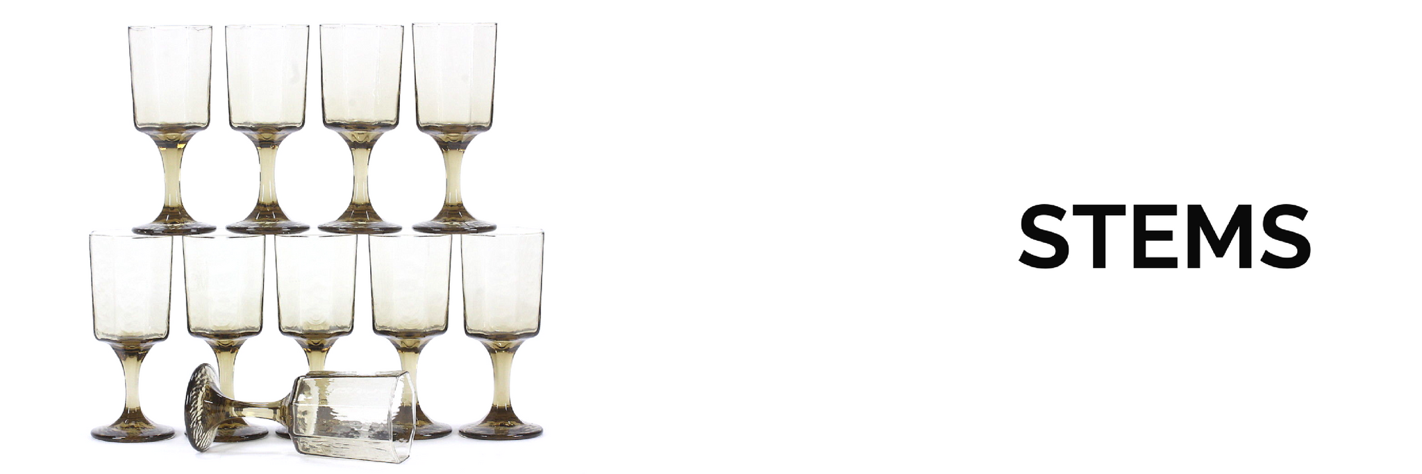 Collection of vintage and antique barware, specifically glasses with stem or stemware for sale