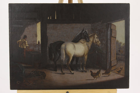 Blacksmith Painting Oil on Canvas 