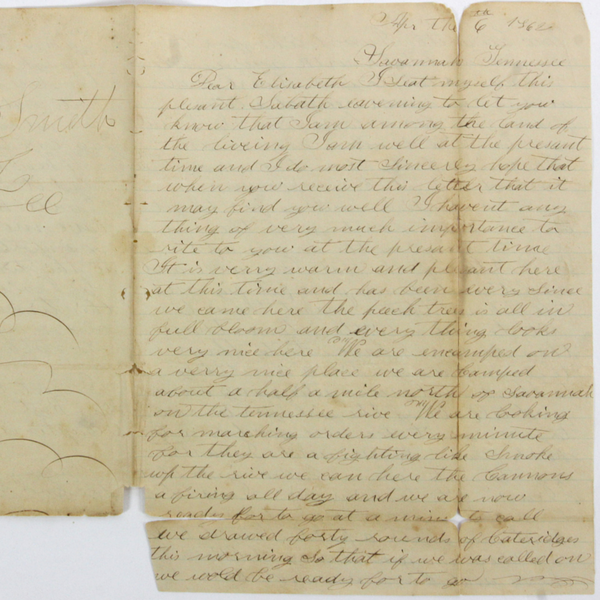 Civil War Letter from the Battle of Shiloh