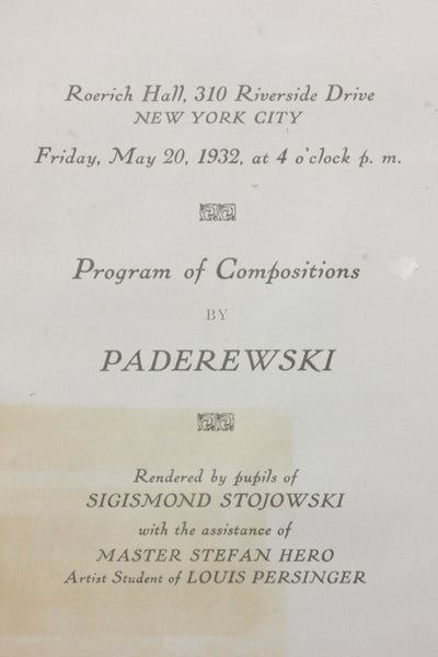 Program from a recital where Titcomb performed 