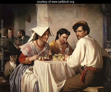 The original In a Roman Osteria painting by Carl Heinrich Bloch