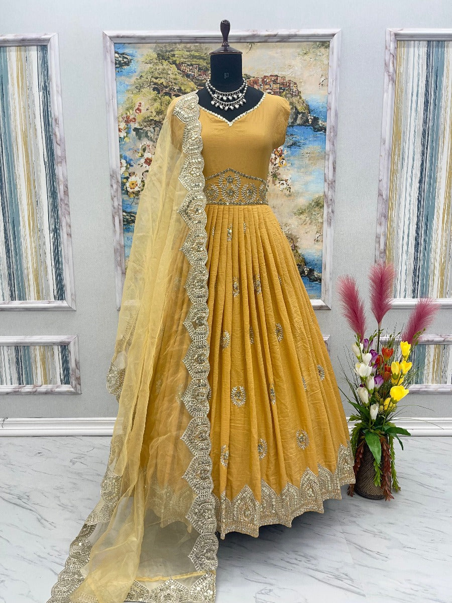 Launching New Designer Party Wear Look Gown With Dupatta Set ...