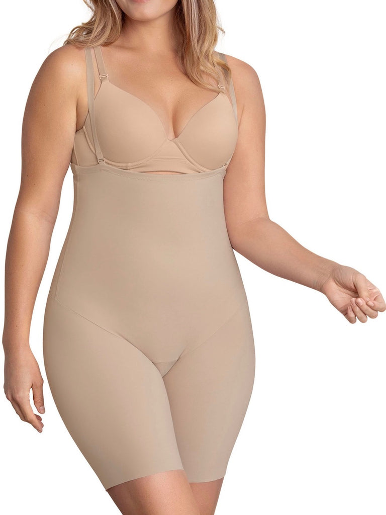 Leonisa Strapless Mid Thigh Body Shaper with Moderate Compression