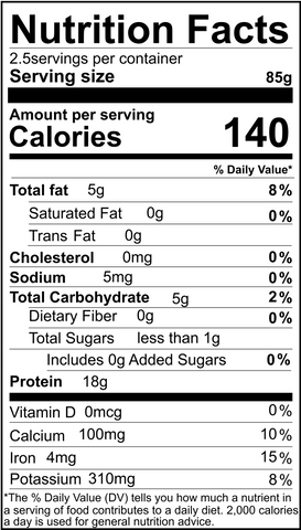 Organic Chickpea tempeh nutritional info