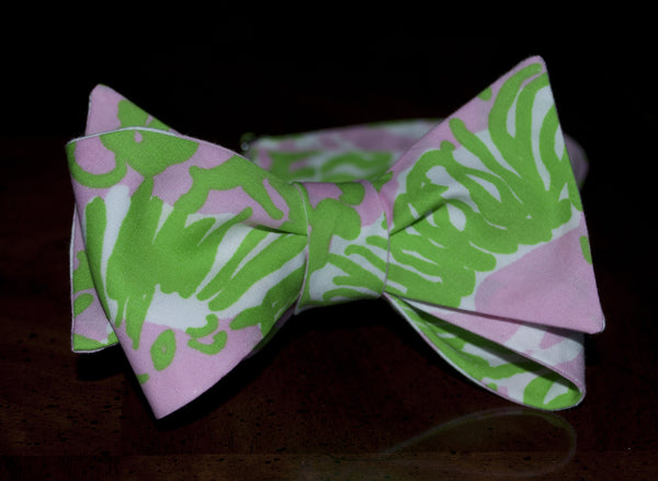 pink and green bow tie