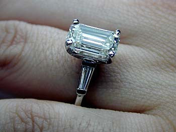 2.27ct Emerald cut Diamond Engagement 