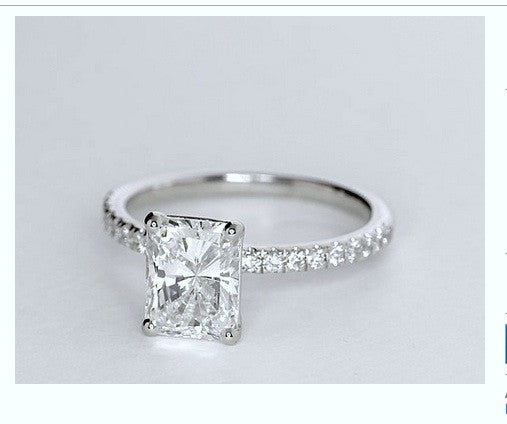 1 26ct Radiant Diamond Engagement Ring 18kt Gia Certified Blueriver4747