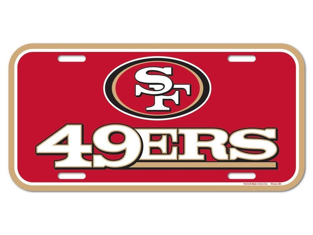 San Francisco 49ers Logo Plastic License Plate NEW!! Free Shipping – Hub  City Sports