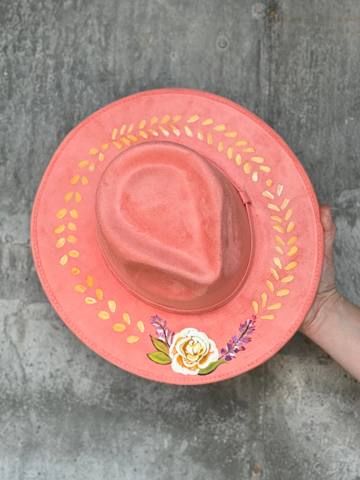 Painted Fedora Hat "Empress" FREE SHIPPING