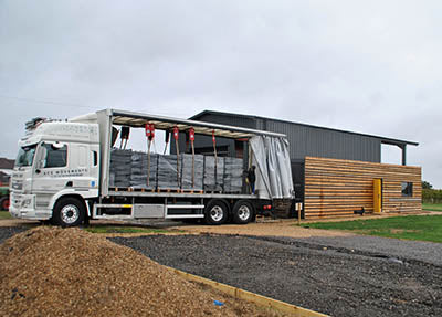 Woodchurch Vineyard Lorry full of grapes