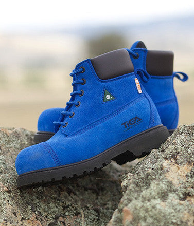 blue safety boots