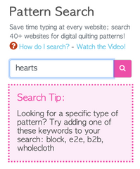 Screenshot of Get It Quilted's Pattern Search