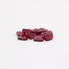 1 dozen transparent red acrylic heart buttons