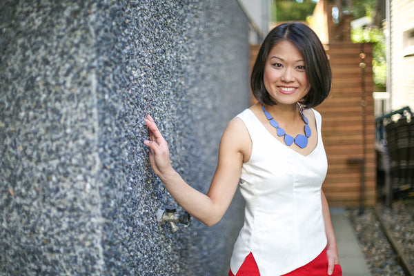 Yvonne Yua in our eco-friendly hemp blend Cassidy Top & Ola Shorts