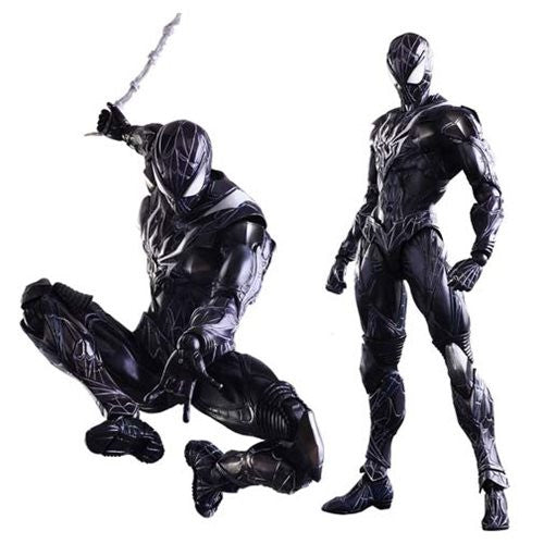 black spiderman action figure