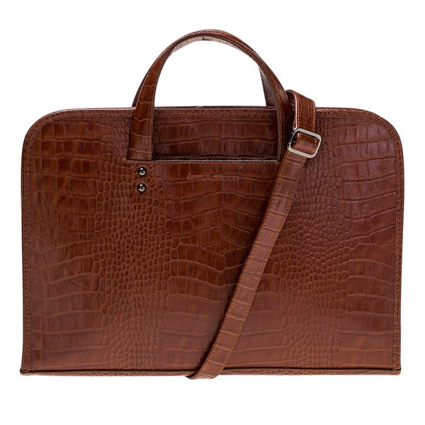 Barchello Pergamon Leather Laptop Bag FL Brown