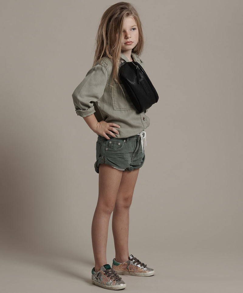 One Teaspoon Kids - Bandit Denim Short - Vintage Khaki Girls Summer Fashion
