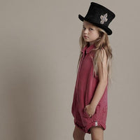 One Teaspoon Kids - Mini Braxton Jumpsuit - Rigid Ruby Girls Summer Fashion Denim