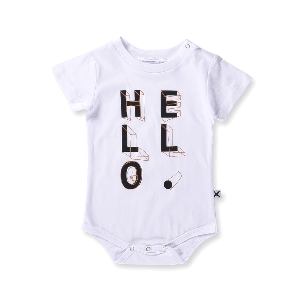 Minti Baby - Hello Shapes Onesie - White