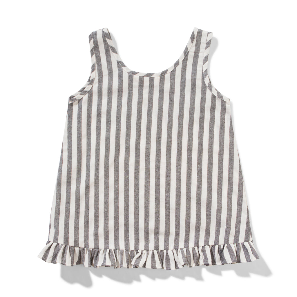 Missie Munster - Peeps Top - Grey Stripe girls summer fashion tee