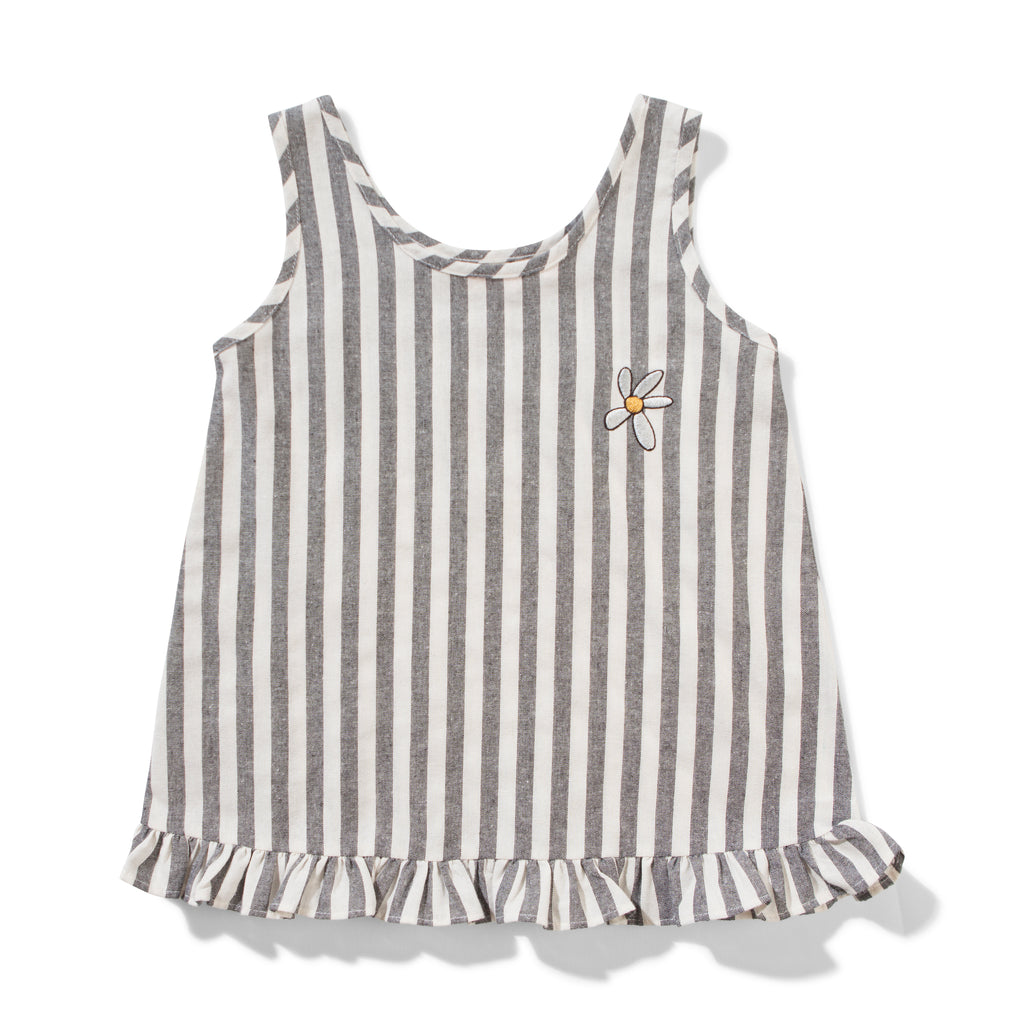 Missie Munster - Peeps Top - Grey Stripe girls summer fashion tee