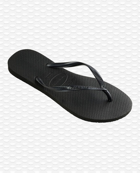 havaianas slim flip flops black